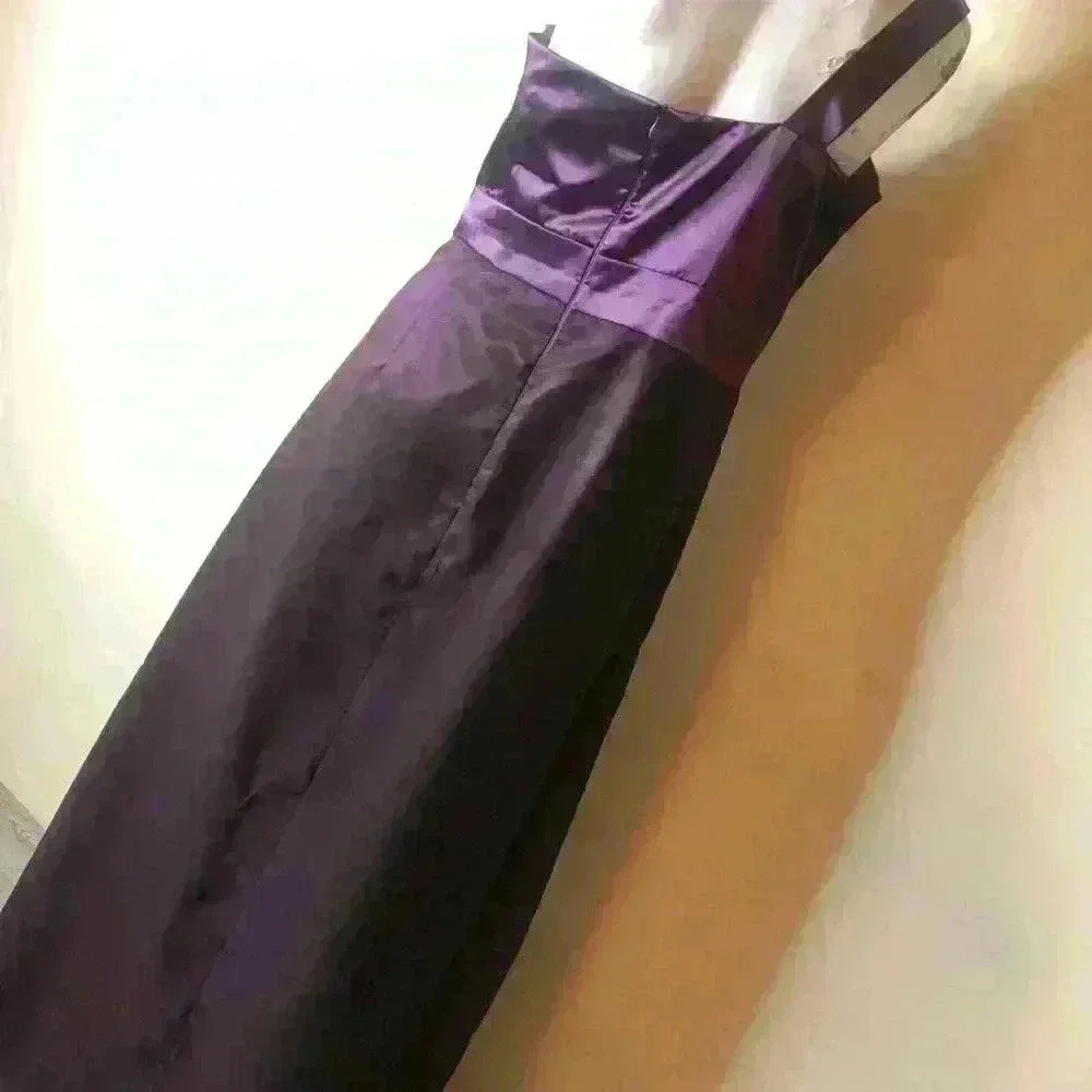 π Elegant One Shoulder Purple Bridesmaid dress - Picture 2 of 5